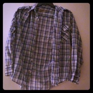 Blue and white striped shirt